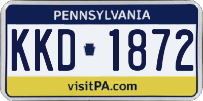PA license plate KKD1872