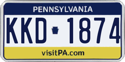 PA license plate KKD1874