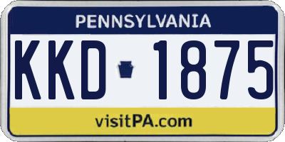 PA license plate KKD1875