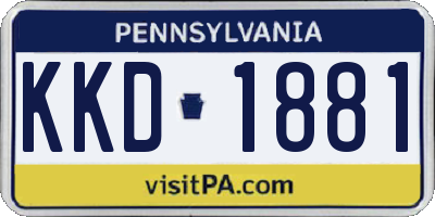 PA license plate KKD1881