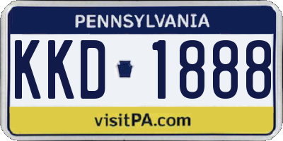 PA license plate KKD1888