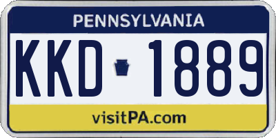 PA license plate KKD1889