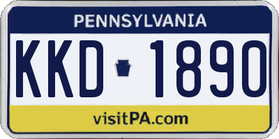 PA license plate KKD1890