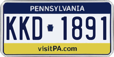 PA license plate KKD1891