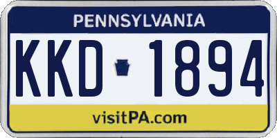 PA license plate KKD1894