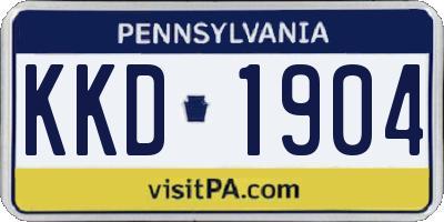 PA license plate KKD1904