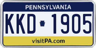 PA license plate KKD1905