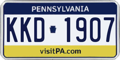 PA license plate KKD1907