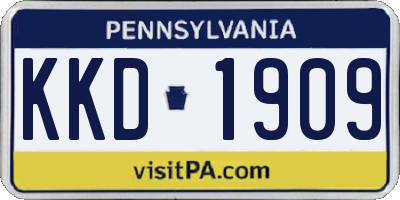 PA license plate KKD1909