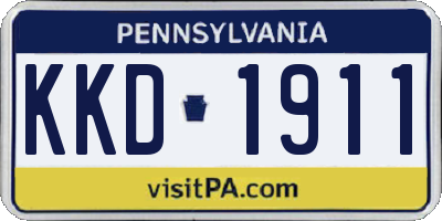 PA license plate KKD1911