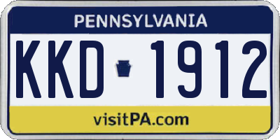 PA license plate KKD1912