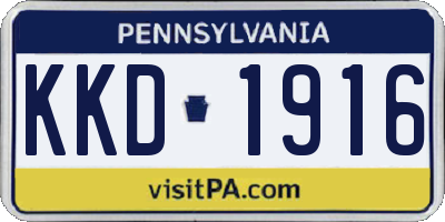 PA license plate KKD1916
