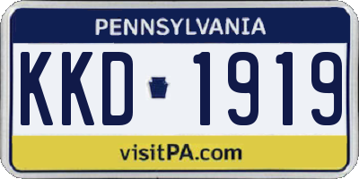 PA license plate KKD1919