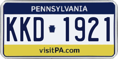 PA license plate KKD1921