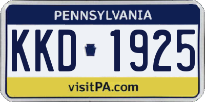 PA license plate KKD1925