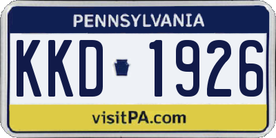 PA license plate KKD1926