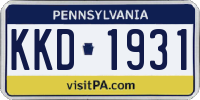 PA license plate KKD1931