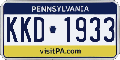 PA license plate KKD1933