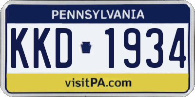 PA license plate KKD1934