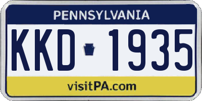 PA license plate KKD1935