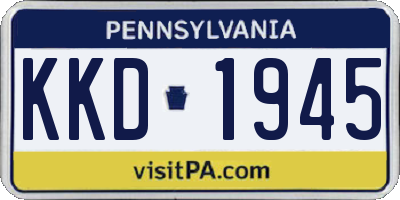 PA license plate KKD1945