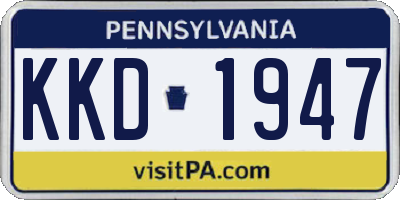 PA license plate KKD1947