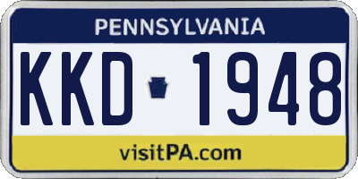 PA license plate KKD1948