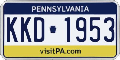 PA license plate KKD1953