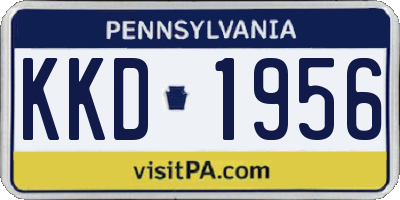 PA license plate KKD1956