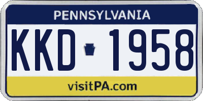 PA license plate KKD1958
