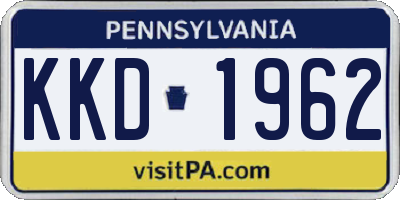 PA license plate KKD1962