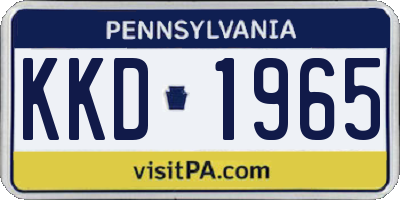 PA license plate KKD1965