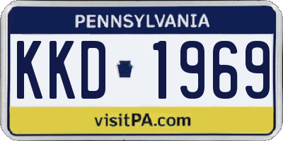 PA license plate KKD1969