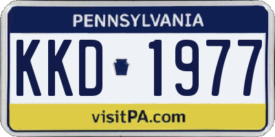 PA license plate KKD1977