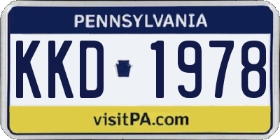 PA license plate KKD1978