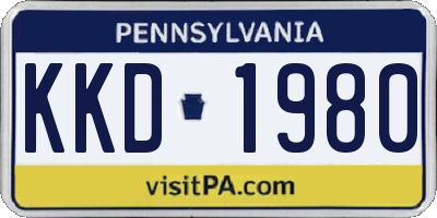 PA license plate KKD1980