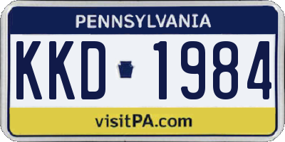 PA license plate KKD1984