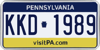 PA license plate KKD1989