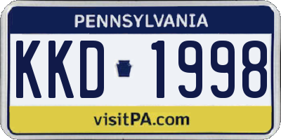 PA license plate KKD1998