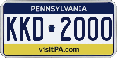PA license plate KKD2000