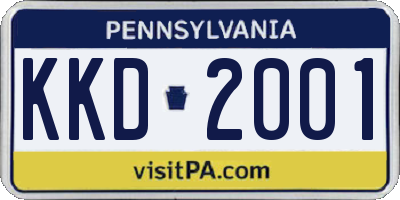PA license plate KKD2001