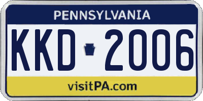 PA license plate KKD2006