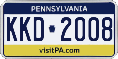 PA license plate KKD2008