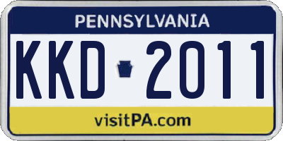 PA license plate KKD2011
