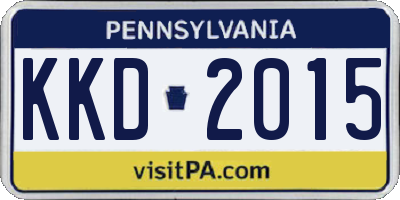 PA license plate KKD2015