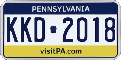 PA license plate KKD2018