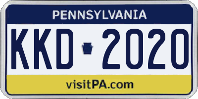PA license plate KKD2020