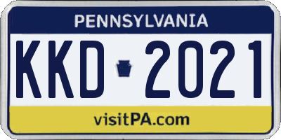 PA license plate KKD2021