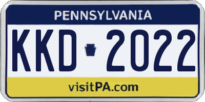 PA license plate KKD2022