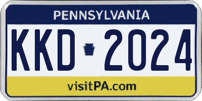 PA license plate KKD2024